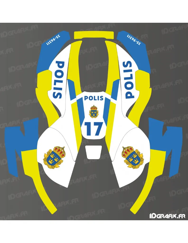 Sweden Polis Special Edition - Dekal till robotgräsklipapre alla märken och modeler
