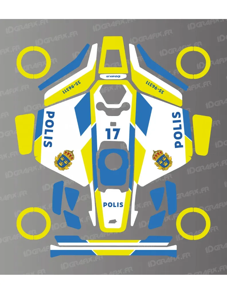 Sweden Polis Special Edition - Dekal till robotgräsklipapre alla märken och modeler