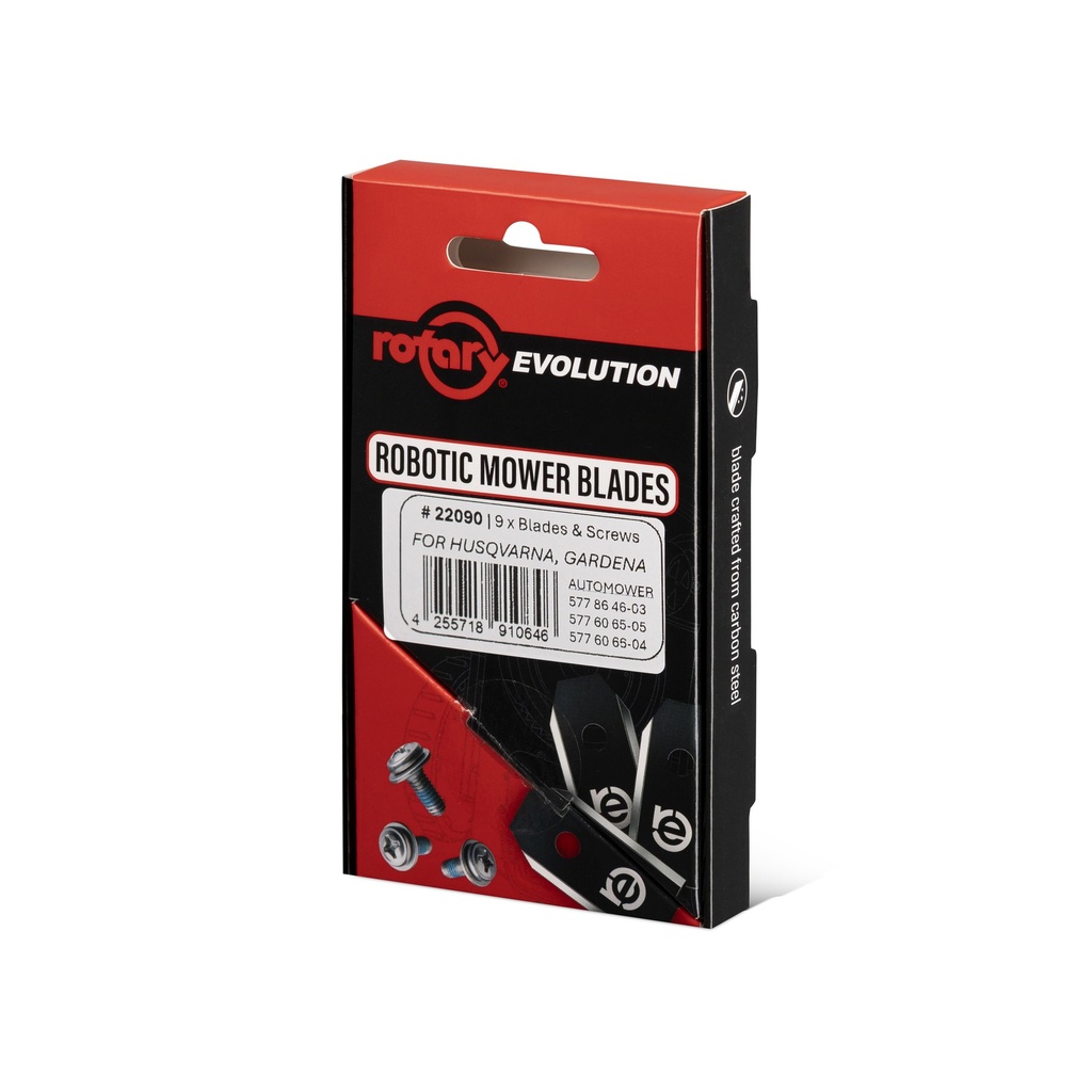 Rotary Evolution knivblad Husqvarna Automower och Gardena Sileno 9-pack